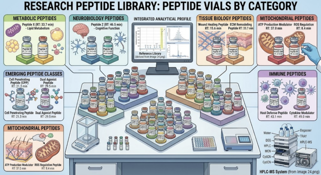 The Complete Guide to Research Peptides: (2026) examples of commonly studied research peptides.