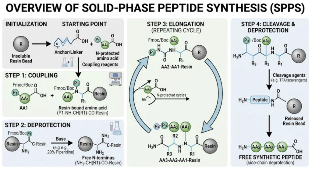 The Complete Guide to Research Peptides: (2026) overview of solid phase peptide synthesis (spps).
