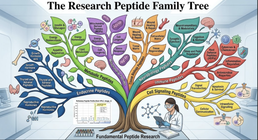 The Complete Guide to Research Peptides: (2026) overview of the major research peptide categories.